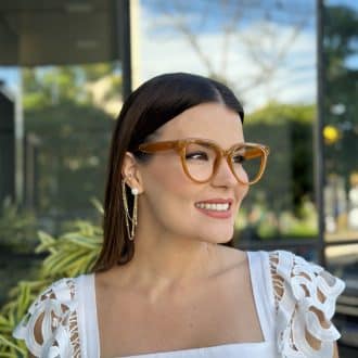safine com br oculos de grau feminino redondo caramelo celina 3