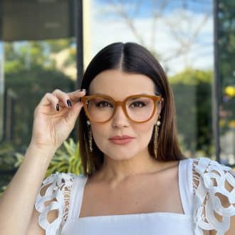 safine com br oculos de grau feminino redondo caramelo celina