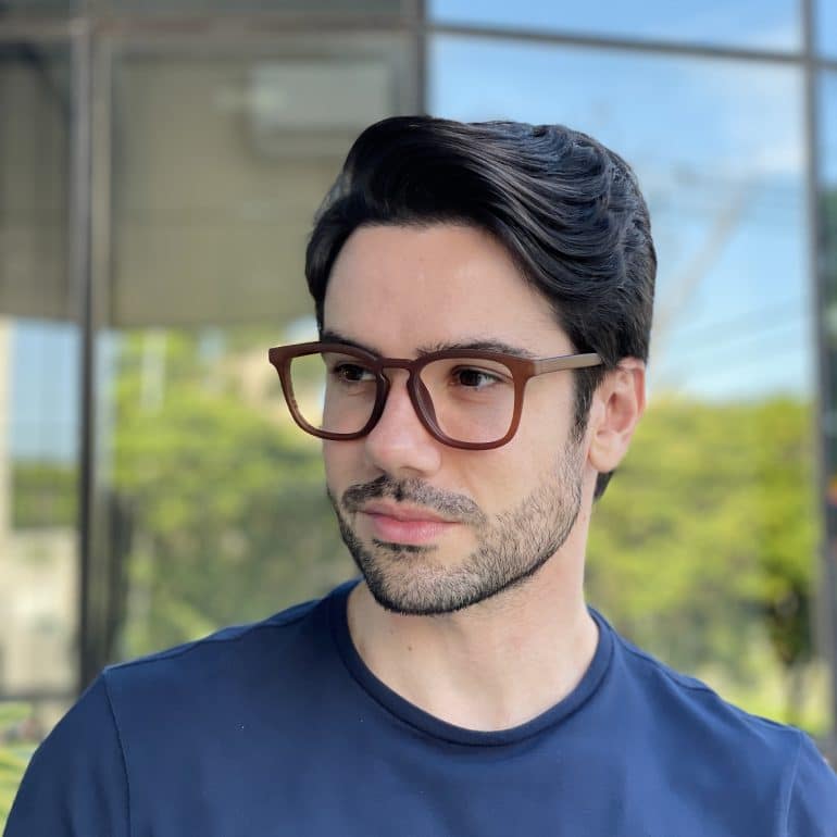 safine com br oculos de grau masculino quadrado marrom kaio 1