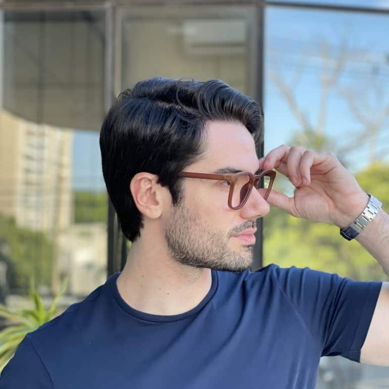 safine com br oculos de grau masculino quadrado marrom kaio 2