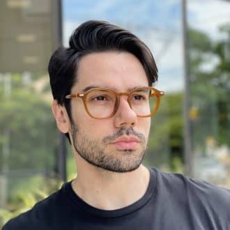 safine com br oculos de grau masculino redondo caramelo lorenzo 3
