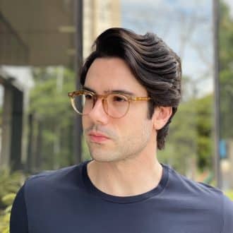 safine com br oculos de grau masculino redondo marrom transparente rael 5