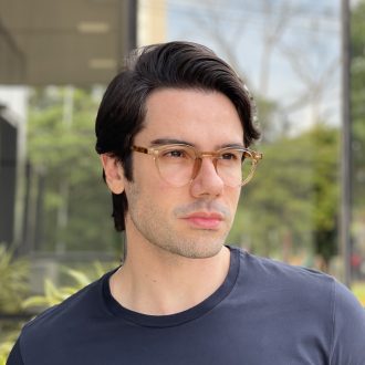 safine com br oculos de grau masculino redondo marrom transparente rael 7