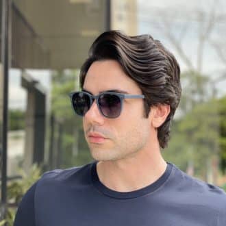 safine com br oculos de sol masculino quadrado azul dante 7