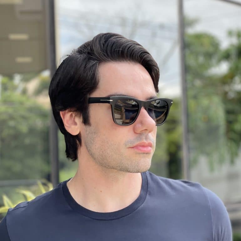 safine com br oculos de sol masculino quadrado preto fosco michel 1
