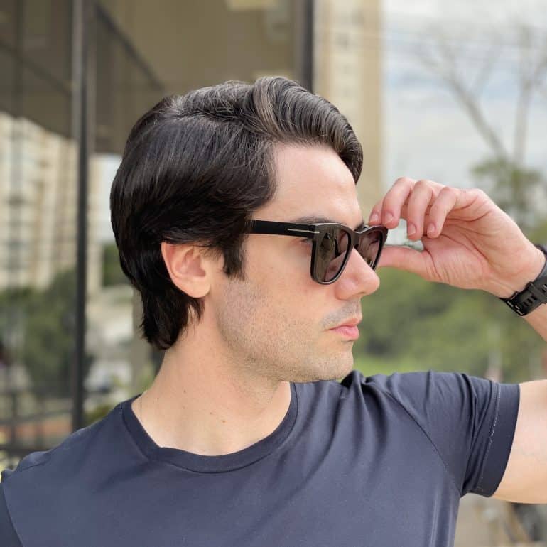 safine com br oculos de sol masculino quadrado preto fosco michel 2