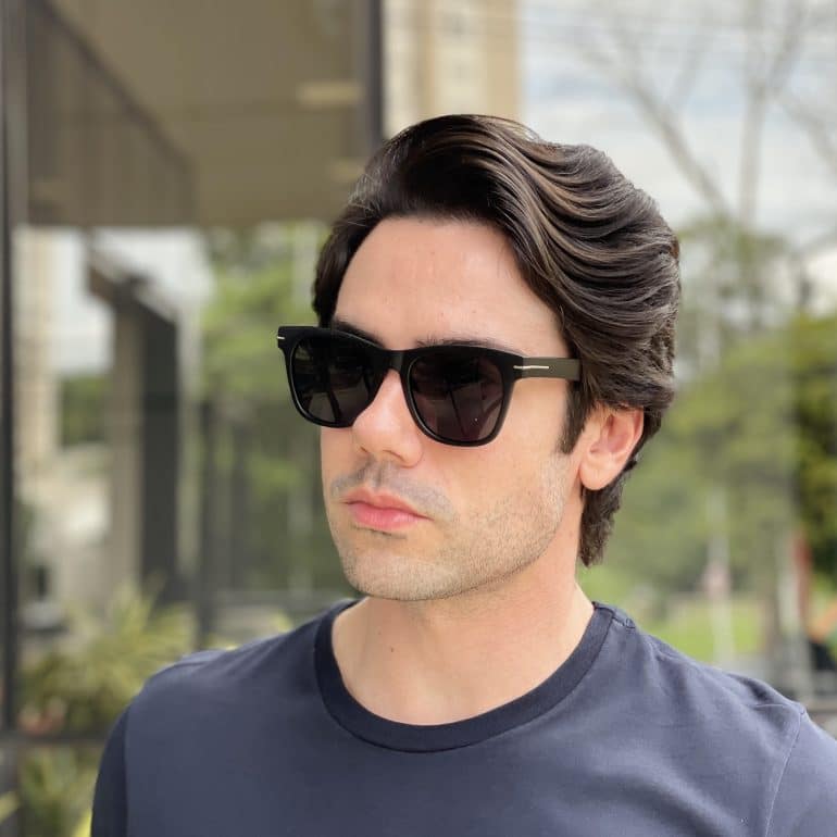 safine com br oculos de sol masculino quadrado preto fosco michel 3