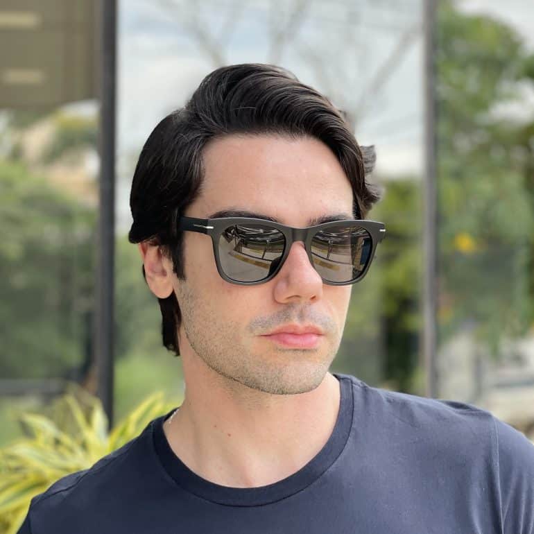 safine com br oculos de sol masculino quadrado preto fosco michel