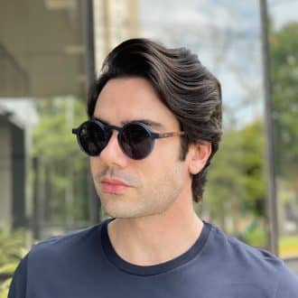 safine com br oculos de sol masculino redondo azul com tartaruga raul 1