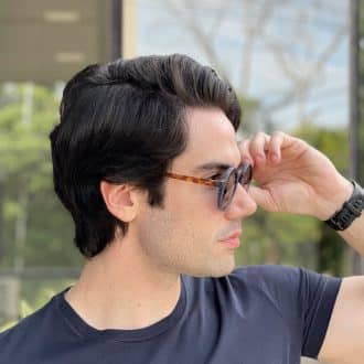 safine com br oculos de sol masculino redondo azul com tartaruga raul 2