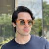 safine com br oculos de sol masculino redondo laranja raul