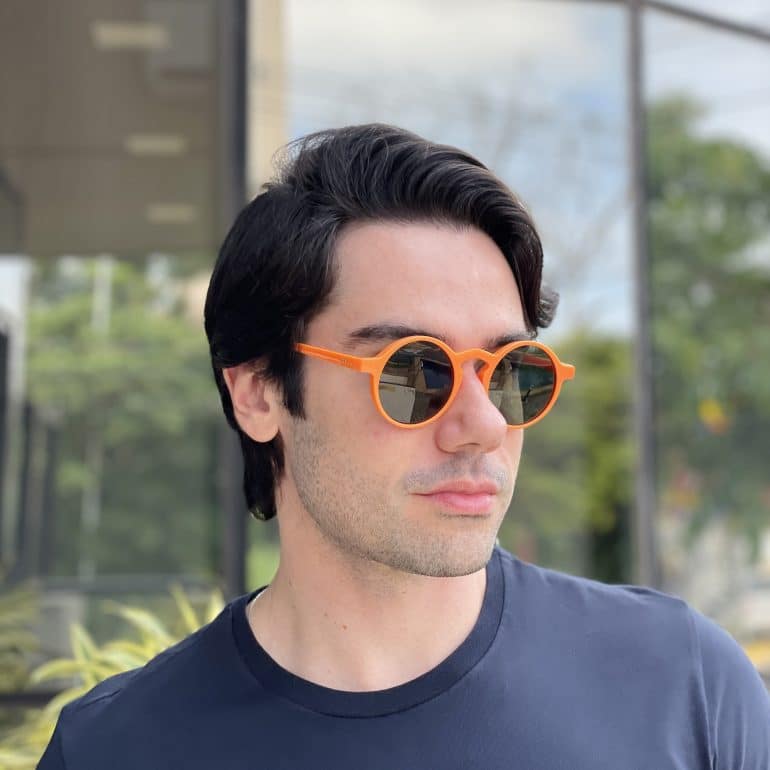 safine com br oculos de sol masculino redondo laranja raul 2