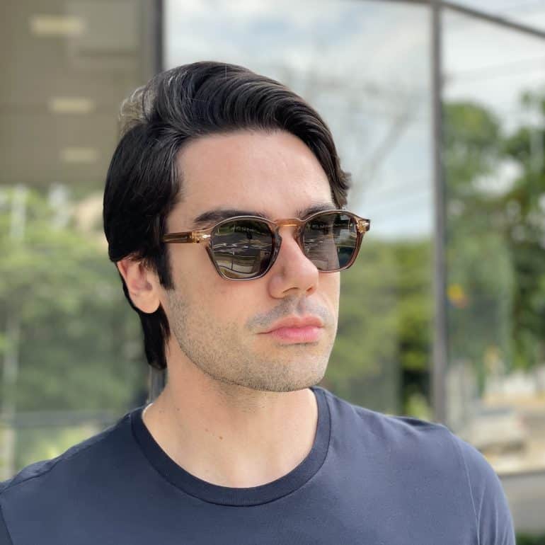 safine com br oculos de sol masculino redondo marrom transparente miguel 4
