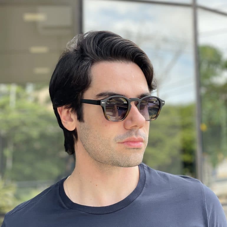 safine com br oculos de sol masculino redondo preto e tartaruga miguel 2