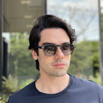 safine com br oculos de sol masculino redondo preto e tartaruga miguel