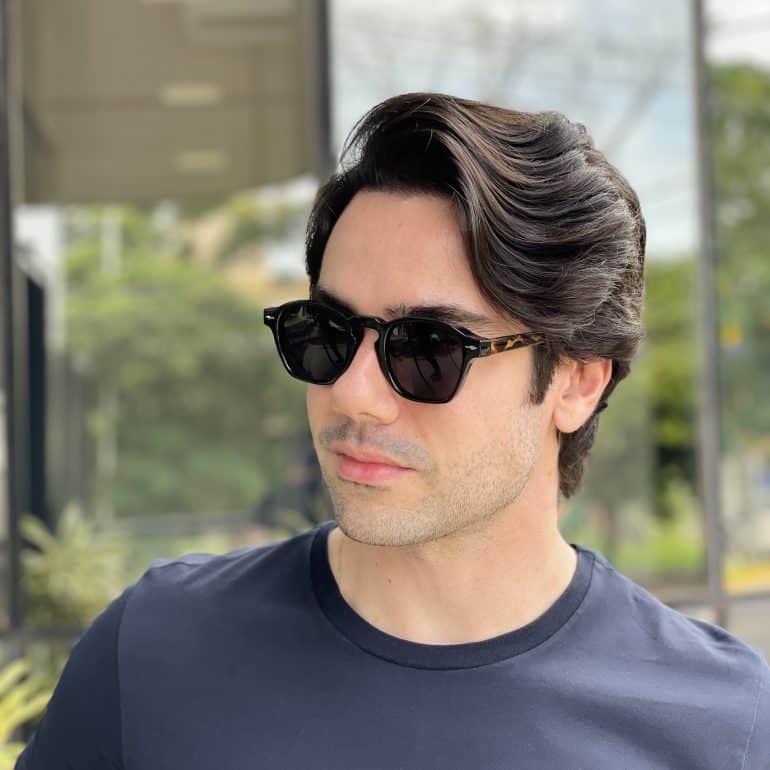 safine com br oculos de sol masculino redondo preto miguel 4