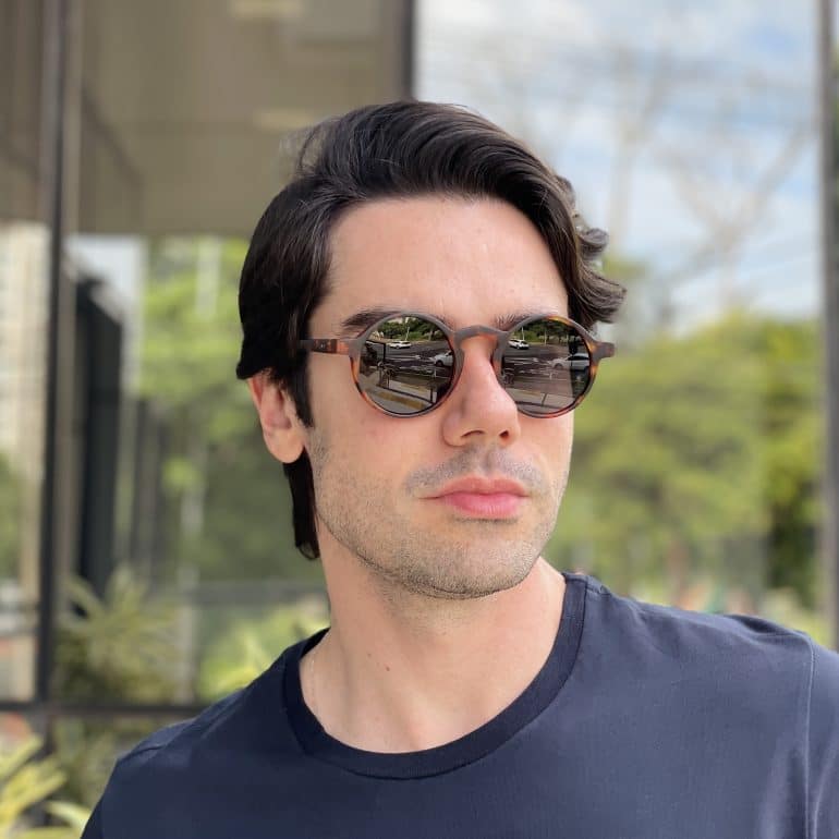 safine com br oculos de sol masculino redondo tartaruga raul