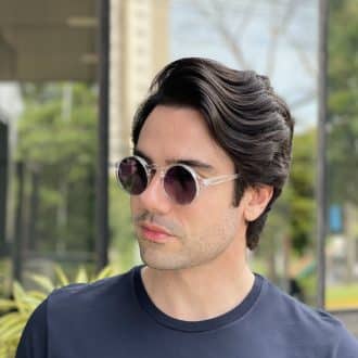 safine com br oculos de sol masculino redondo transparente raul 3