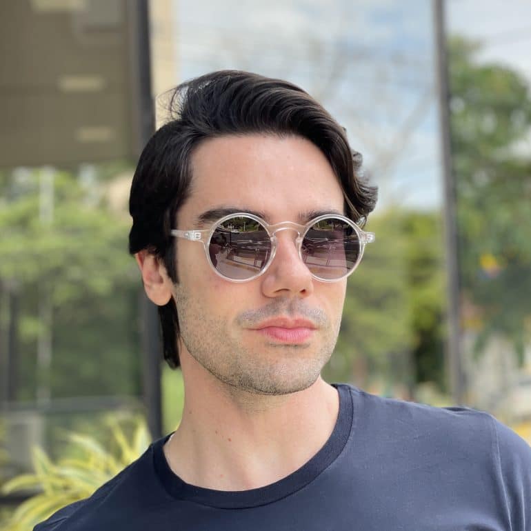 safine com br oculos de sol masculino redondo transparente raul