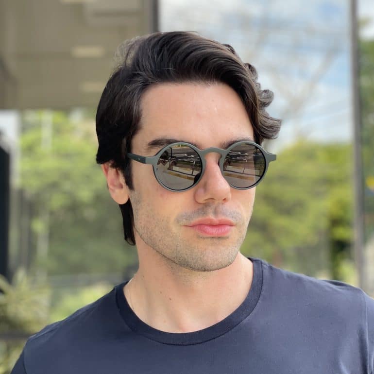 safine com br oculos de sol masculino redondo verde raul
