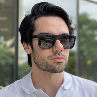 safine com br oculos de sol masculino retangular preto fosco mauricio 2