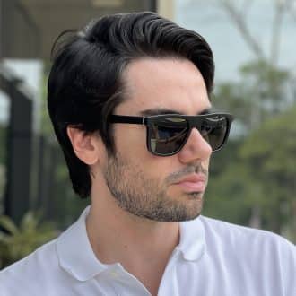safine com br oculos de sol masculino retangular preto fosco mauricio 3