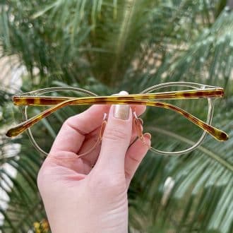safine com br oculos 2 em 1 clip on redondo dourado transparente taina 11