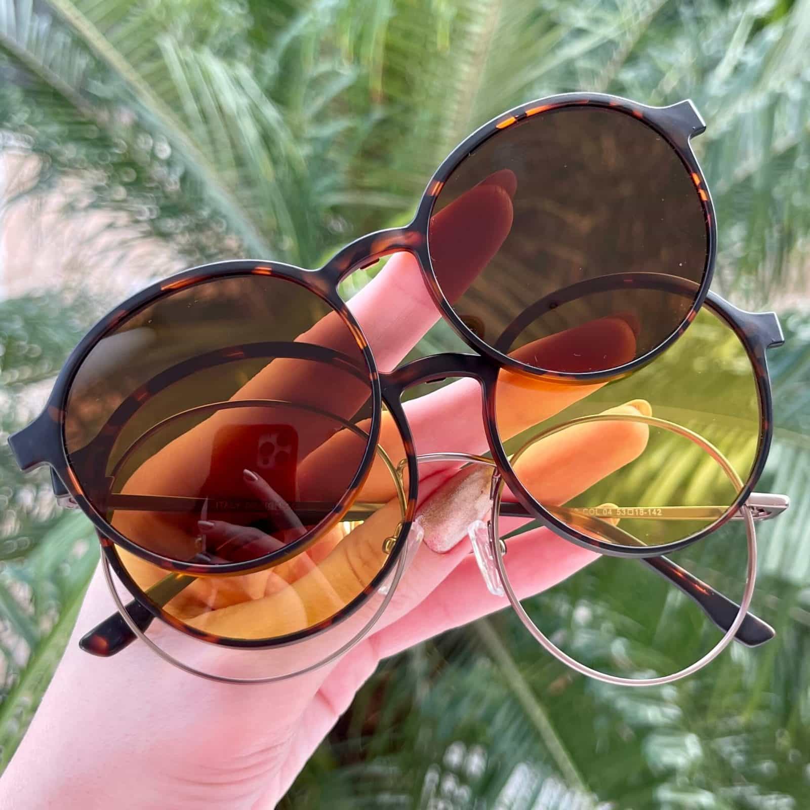 safine com br oculos 3 em 1 clip on feminino redondo tartaruga lolo