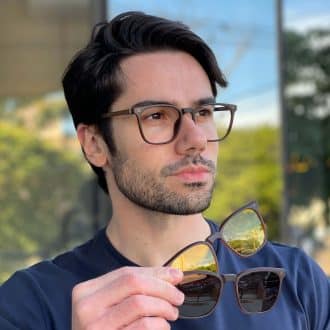 safine com br oculos 3 em 1 clip on masculino quadrado marrom christian 3