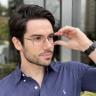 safine com br oculos de grau masculino em titanio retangular grafite neto 2