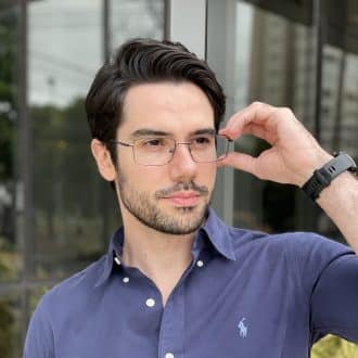 safine com br oculos de grau masculino em titanio retangular grafite neto