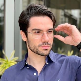 safine com br oculos de grau masculino em titanio retangular prata neto 1
