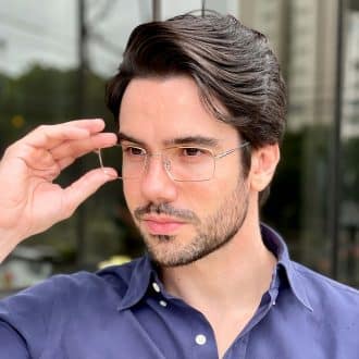 safine com br oculos de grau masculino em titanio retangular prata neto 3