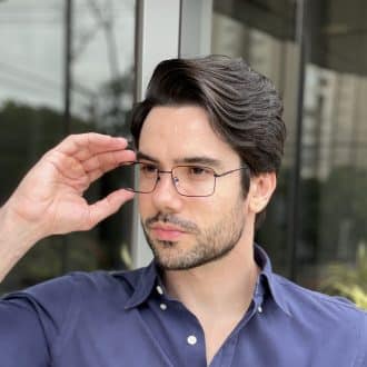 safine com br oculos de grau masculino em titanio retangular preto neto 1