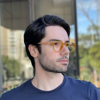safine com br oculos de grau masculino redondo caramelo james 1