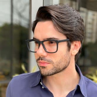 safine com br oculos de grau masculino retangular preto fosco caue 3