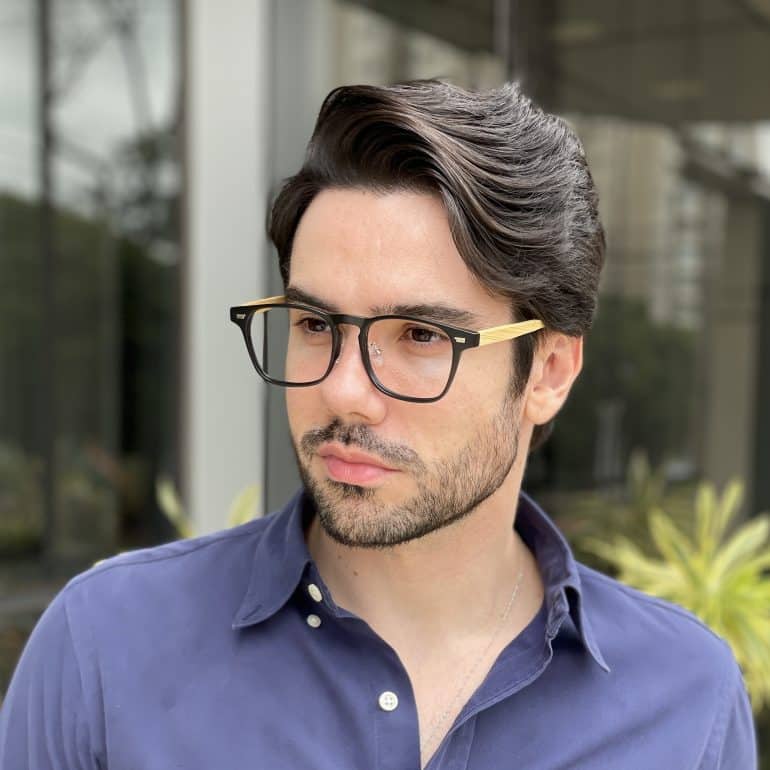 safine com br oculos de grau masculino retangular preto fosco inacio 2