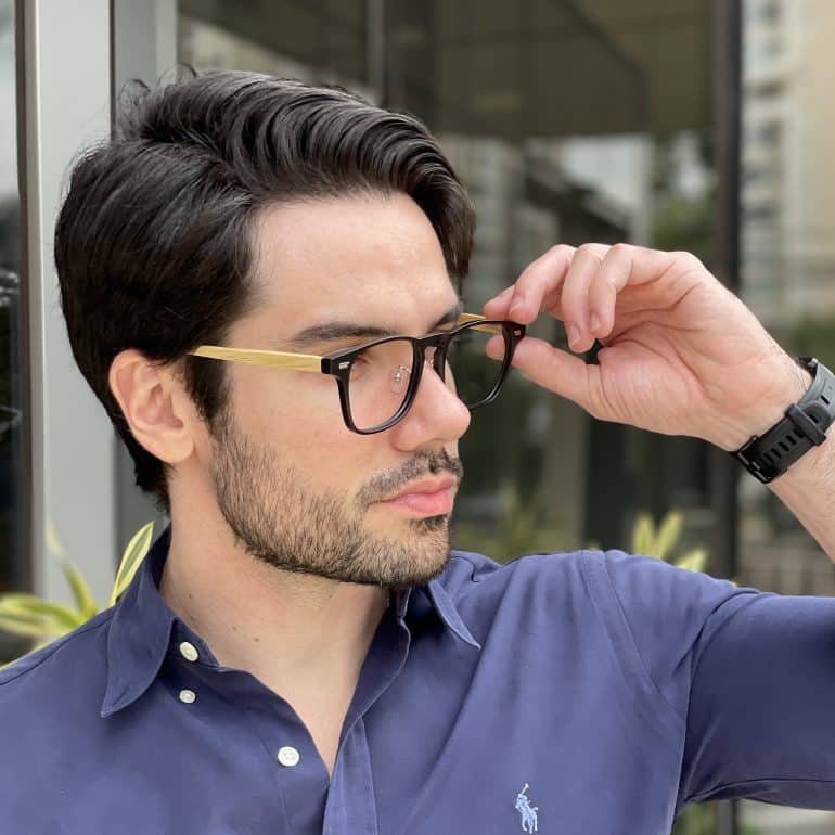 safine com br oculos de grau masculino retangular preto fosco inacio 3