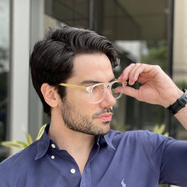 safine com br oculos de grau masculino retangular transparente inacio 2