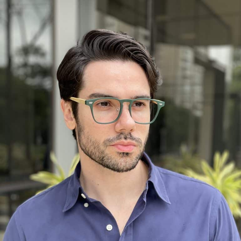 safine com br oculos de grau masculino retangular verde inacio 1