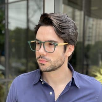 safine com br oculos de grau masculino retangular verde inacio 3