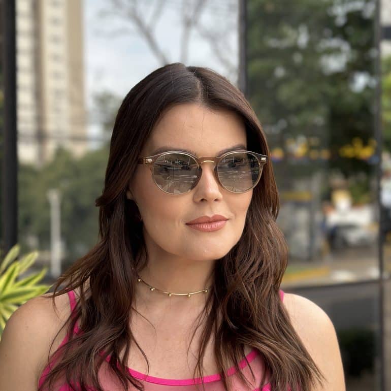 safine com br oculos de sol feminino redondo marrom transparente desiree