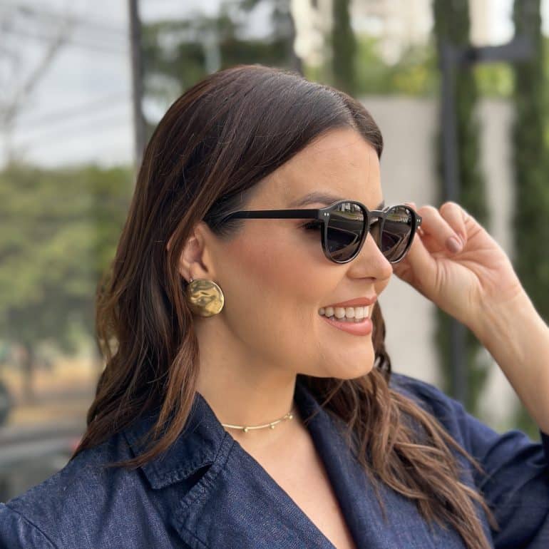 safine com br oculos de sol feminino redondo preto e tartaruga daisy 2
