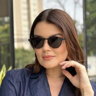 safine com br oculos de sol feminino redondo preto e tartaruga daisy