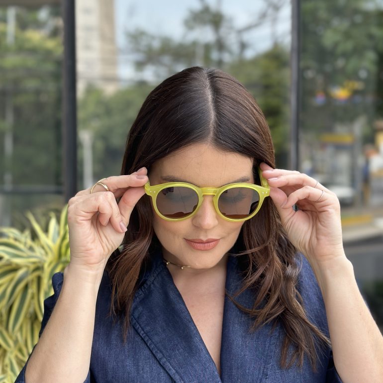 safine com br oculos de sol feminino redondo verde neon alicia 2