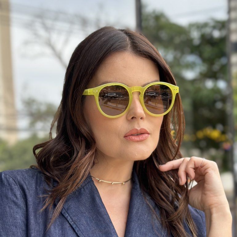 safine com br oculos de sol feminino redondo verde neon alicia 3