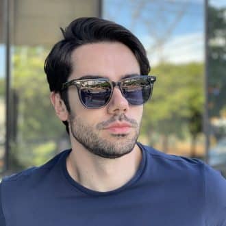 safine com br oculos de sol masculino quadrado azul michel