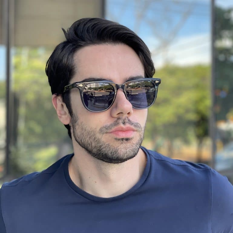 safine com br oculos de sol masculino quadrado azul michel