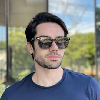 safine com br oculos de sol masculino quadrado cinza michel