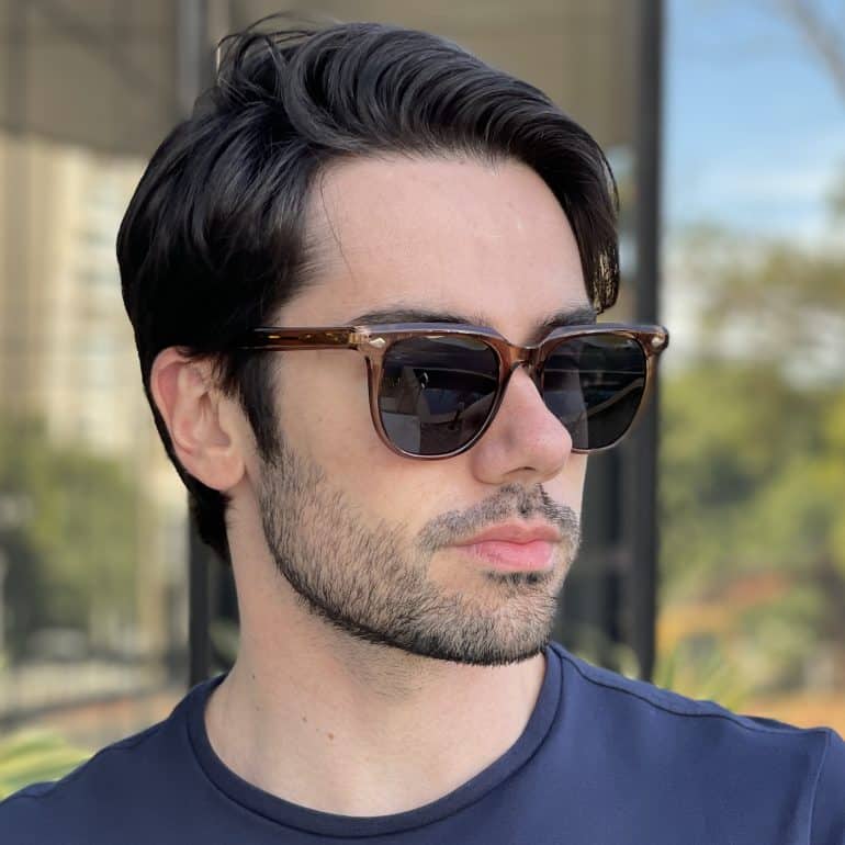 safine com br oculos de sol masculino quadrado marrom transparente michel 1
